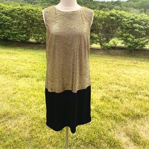 Donna Morgan Sleeveless Black & Gold Cocktail Dress